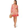 Adrianna Papell Women’s Printed Flounce Dress(Pink Multi)