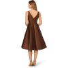 Adrianna Papell Women’s Sleeveless Tea Length Dress, Espresso, 16