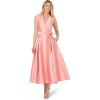 Adrianna Papell, Lapel Mikado Ankle Dress(Apricot Ice)