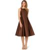 Adrianna Papell Women’s Sleeveless Tea Length Dress, Espresso, 16