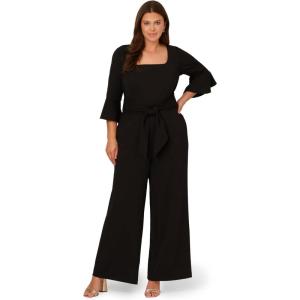 Adrianna Papell, Knit Crepe Tie Front Jumpsuit(Black)