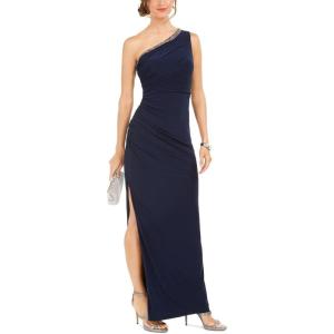 Adrianna Papell Women’s One Shoulder Jersey Gown(Midnight)