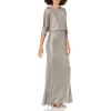 Adrianna Papell Women’s Foiled Jersey Dress(Silver)
