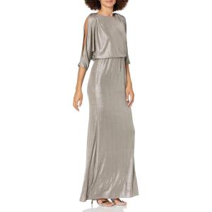 Adrianna Papell Women’s Foiled Jersey Dress(Silver)