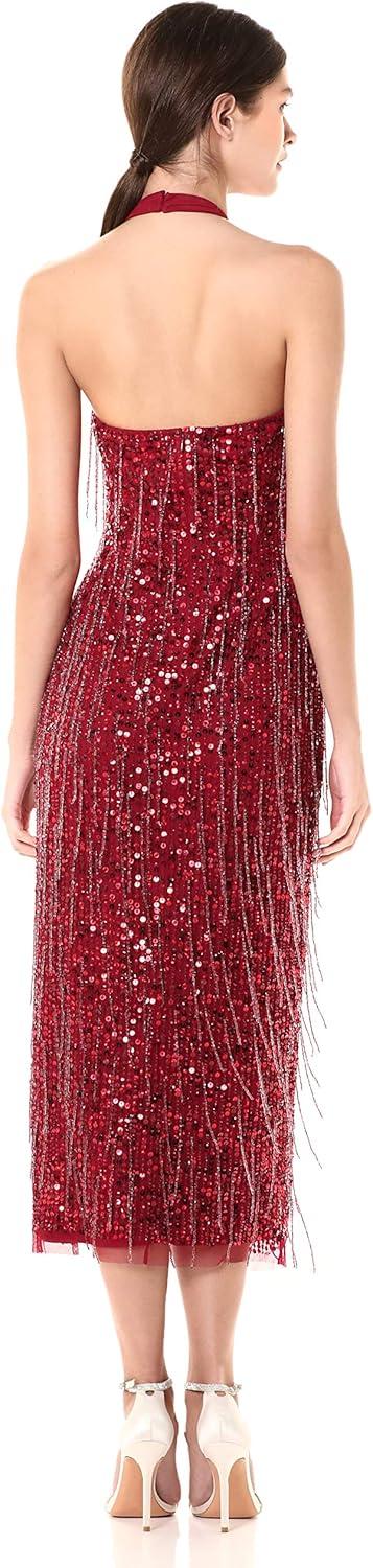 image:imageAdrianna Papell Womens Beaded Halter Ballet DressCranberry