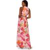 Adrianna Papell Women’s Floral Chiffon Ring Gown(Pink/Orange Multi)