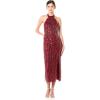Adrianna Papell Women’s Beaded Halter Ballet Dress(Cranberry)