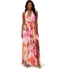 Adrianna Papell Women’s Floral Chiffon Ring Gown(Pink/Orange Multi)