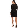 Aidan Mattox Women’s Sequin Fringe Cocktail Dress(Black)