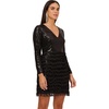Aidan Mattox Women’s Sequin Fringe Cocktail Dress(Black)