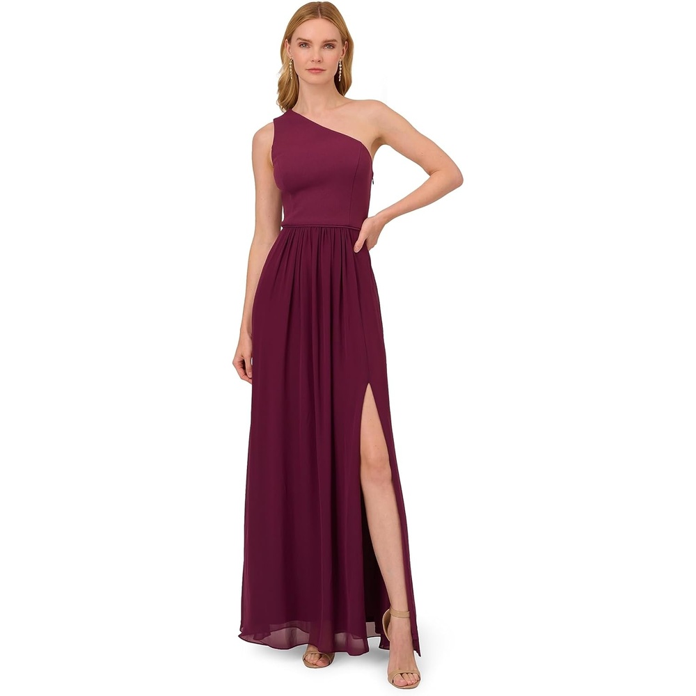 image:imageAdrianna Papell One Shoulder Chiffon GownCassis