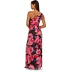Adrianna Papell One Shoulder Chiffon Gown(Black/Berry)
