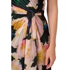 Adrianna Papell One Shoulder Chiffon Gown(Black/Blush Multi)