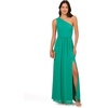 Adrianna Papell One Shoulder Chiffon Gown(Botanic Green)