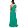 Adrianna Papell One Shoulder Chiffon Gown(Botanic Green)