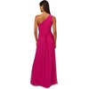 Adrianna Papell One Shoulder Chiffon Gown(Bright Magenta)