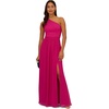Adrianna Papell One Shoulder Chiffon Gown(Bright Magenta)