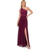 Adrianna Papell One Shoulder Chiffon Gown(Cassis)