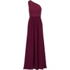 Adrianna Papell One Shoulder Chiffon Gown(Cassis)