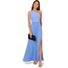 Adrianna Papell One Shoulder Chiffon Gown(Electric Ice)