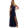 Adrianna Papell One Shoulder Chiffon Gown(Midnight)