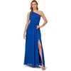 Adrianna Papell One Shoulder Chiffon Gown(Violet Cobalt)